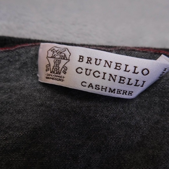 Brunello Cucinelli Womens sweater M 100% Cashmere Made In Italy Right Knit Grey - Picture 6 of 11
